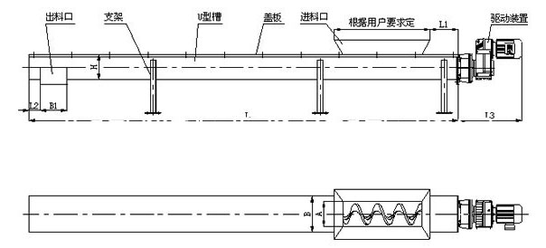 无轴螺旋输送机结构图展示